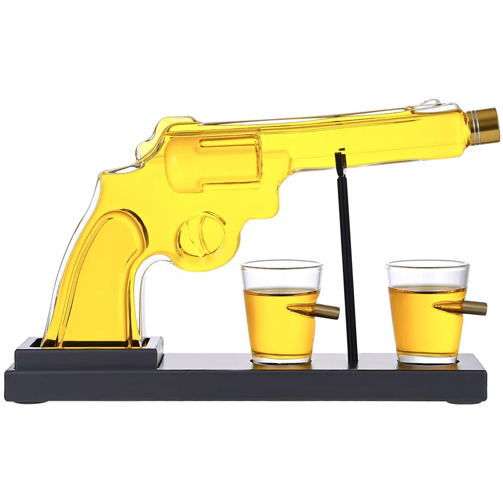 Gifts For Men Dad, 10 Oz Whiskey Gun Decanter Set + 2 Bullet Glasses - Unique Birthday Pistol Gift Ideas Daughter Son, Personalized Liquor Dispenser - Scotch Bourbon Vodka, Him, Brother Husband - 5 - CJ