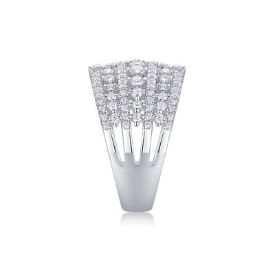1Many Diamonds Are Arranged Luxuriously Fashionable Moissanite Silver Rings Prohibit TikTok sales - 5 - CJ
