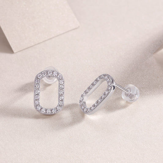 1Return To Simplicity - Fashionable, Trendy And Affordable Jewelry Set With Moissanite S925 Sterling Silver And Platinum - plated Stud Earrings Prohibit TikTok sales - 5 - cjdropshipping