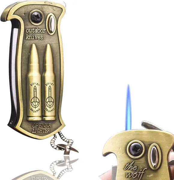 Cool Metal Design Jet Torch Lighter Refillable Butane Novelty Lighter For Gift Fireplace Candle Camping BBQ - 5 - CJ