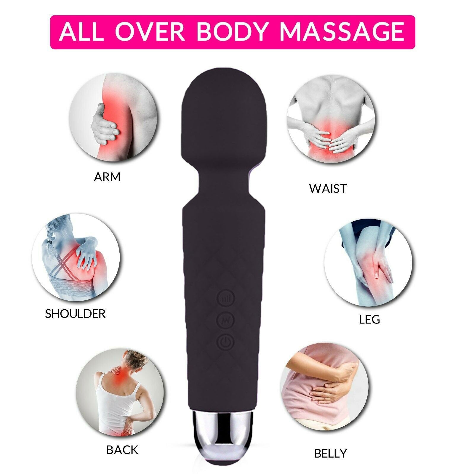 Magic Massage Wand Muscle Relaxation Massager 20 Speed Vibrating Full Body Therapy Motor Vibration - 5 - CJ