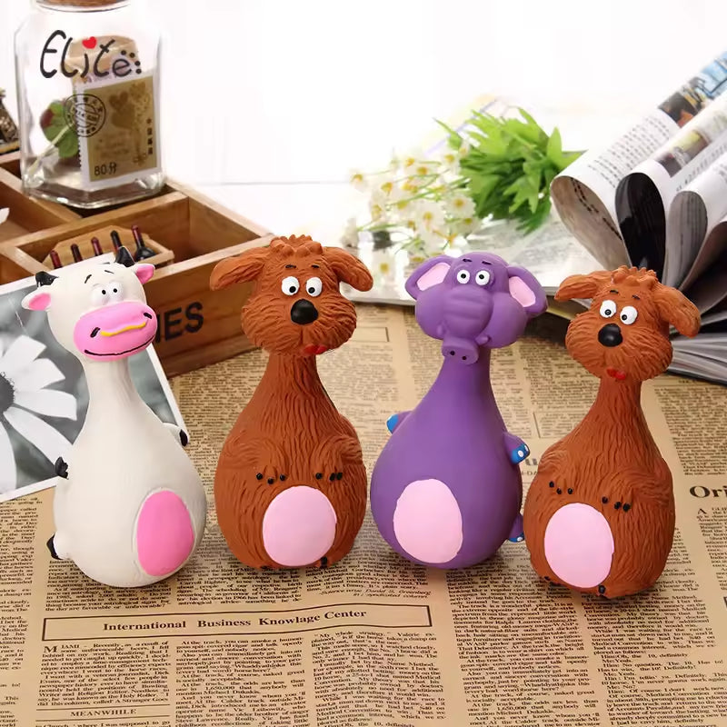 4pcs Cute Latex Dog Chew Toys With Sound, Interactive Biting Toys For Dental Health, Puppy Teething Pet Supplies - 5 - CJ