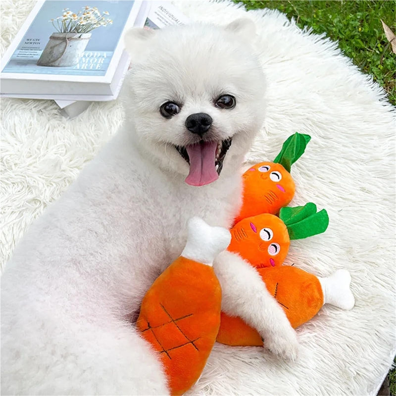 Plush Chicken Leg Dog Chew Toy - Soft Durable Pet Chewing Toy For Small Medium Dogs Puppy Teething Play Supplies - 4 - CJ