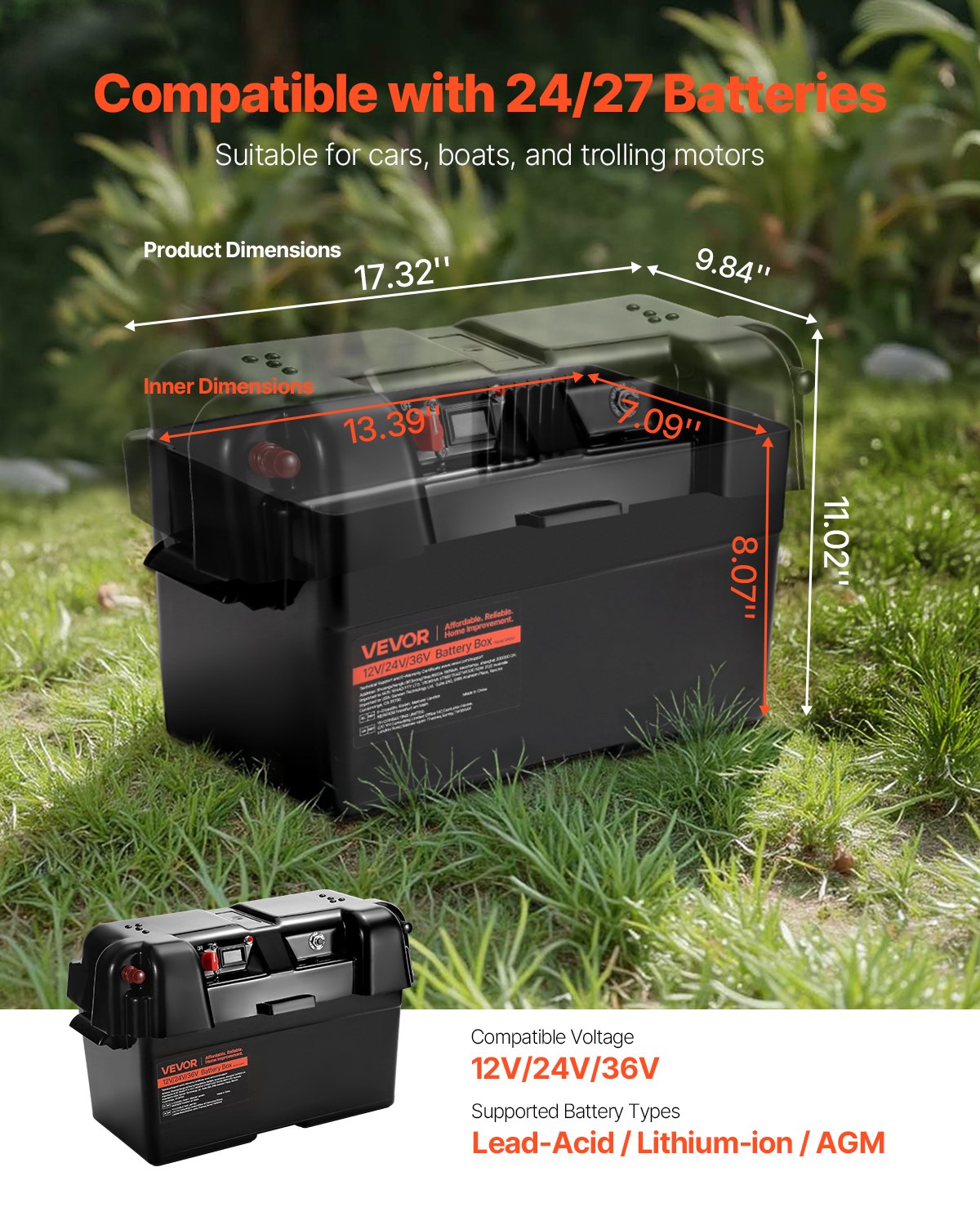 Battery Box Group 24 Or 27 Smart Battery Box 12V Or 24V For Trolling Motor - 5 - CJ