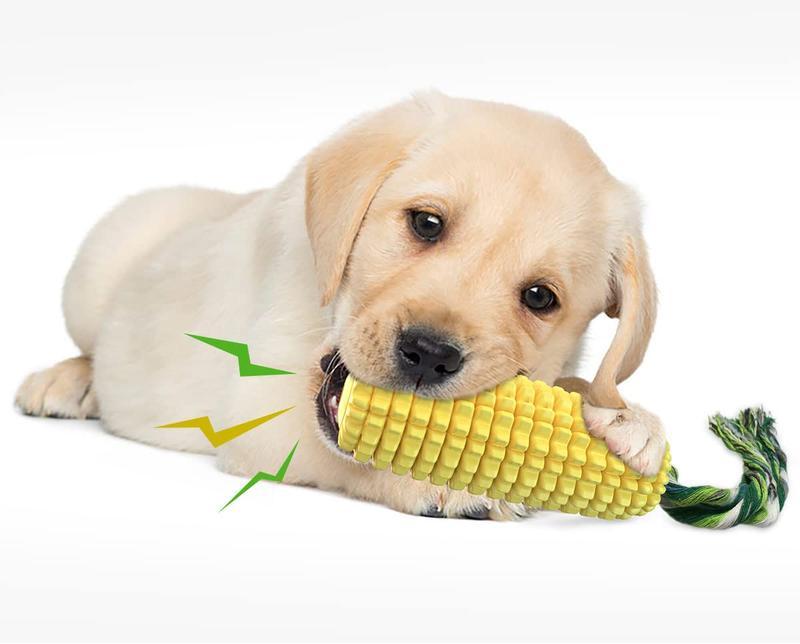 PROKEl Dog Chew Toys Corn Stick Toy For Smal  MediumLarge Breed 5.8   Squeak Corn Stick Ropetoy - 5 - CJ
