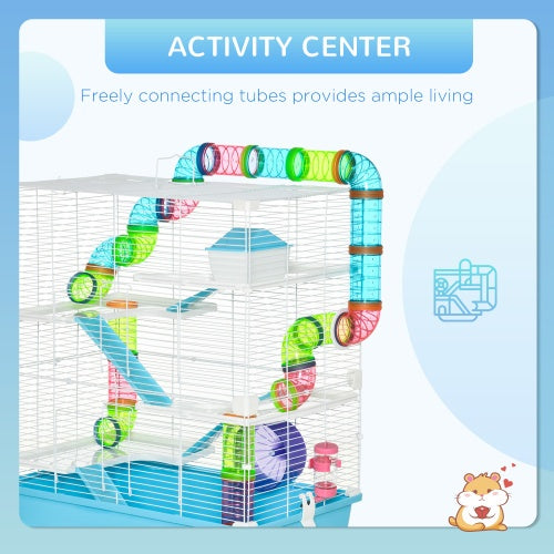 Oversized 23 Hamster Cage With Tube And Tunnel, Portable Carrying Handle - 5 - CJ