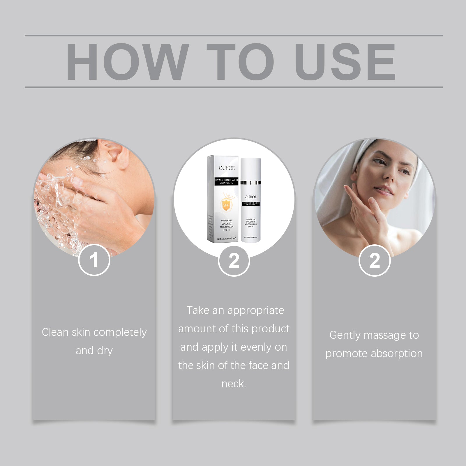 OUHOE Hyaluronic Acid Skin Care, Outdoor Uv Protection Multi - Functional Isolation Skin Gentle Moisturizing Protective Cream - 5 - CJ