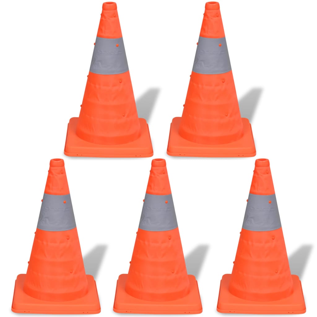 5 Pylons Traffic Cones 42 cm   Foldable Traffic Cones - 5 - CJ