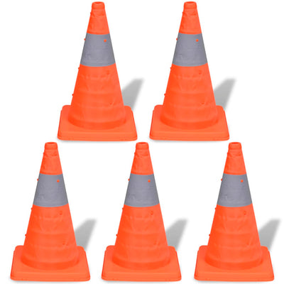5 Pylons Traffic Cones 42 cm   Foldable Traffic Cones - 5 - CJ