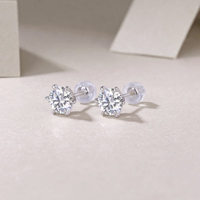 1Guardian Classic Six Claw Luxury Fashion Diamond Earrings Stud Set Mosan Diamond Silver Jewelry Prohibit TikTok sales - 5 - CJ
