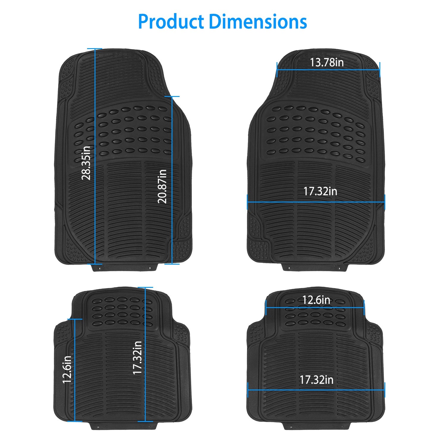 1Set Automotive Floor Mats With Front And Rear PVC Rubber Floor Mats Heavy Duty Drive Vehicle Car Mats With Trimmable Design Fit Most Cars SUVs Trucks - 5 - CJ
