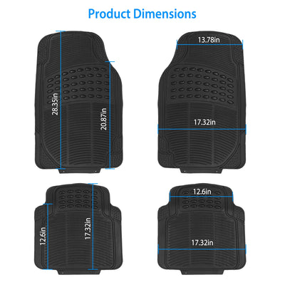 1Set Automotive Floor Mats With Front And Rear PVC Rubber Floor Mats Heavy Duty Drive Vehicle Car Mats With Trimmable Design Fit Most Cars SUVs Trucks - 5 - CJ
