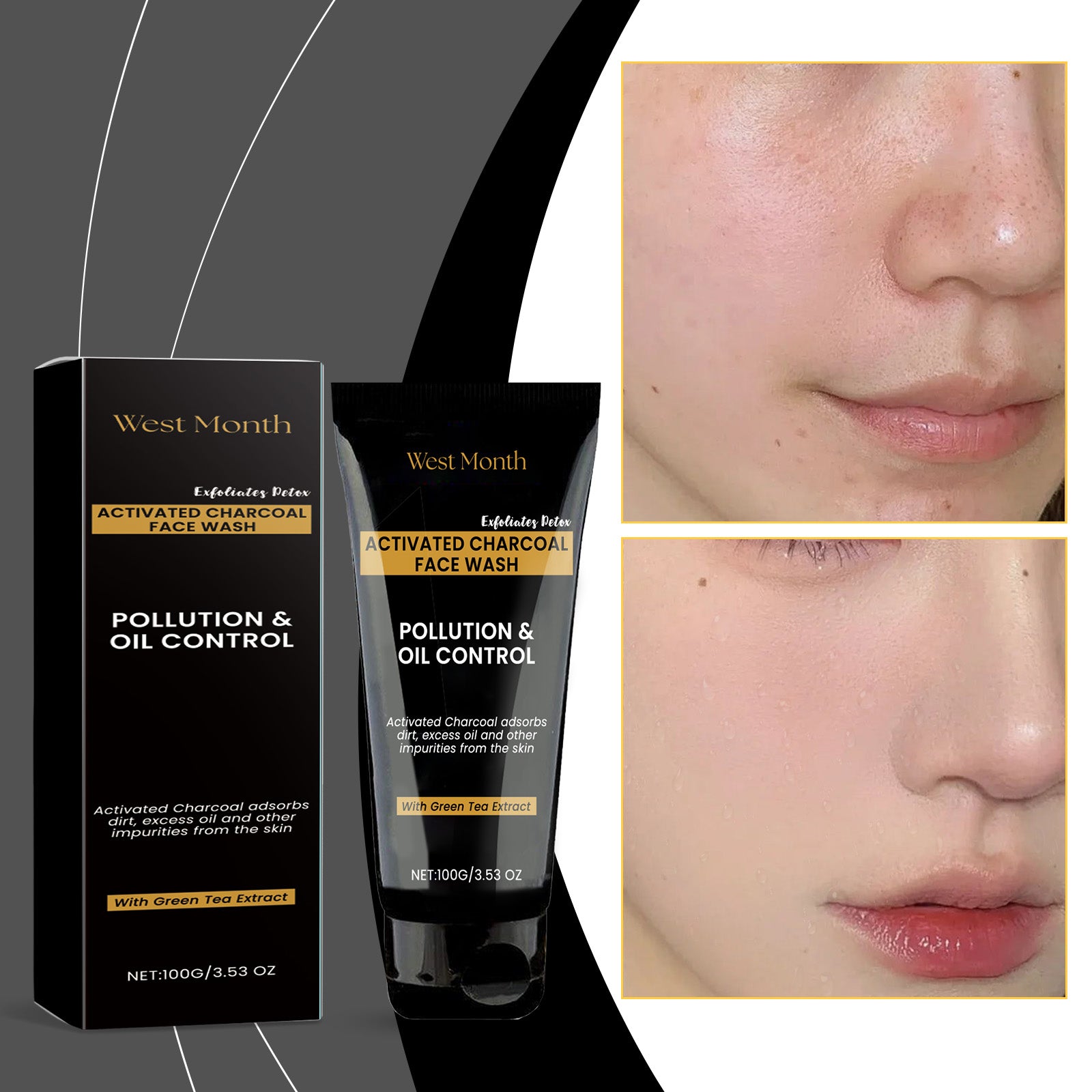 West&Month Facial Cleanser, Gentle Pore Cleanser, Exfoliating Moisturizer, Non - Tight, Hydrating And Tender Skin Cleanser - 5 - CJ