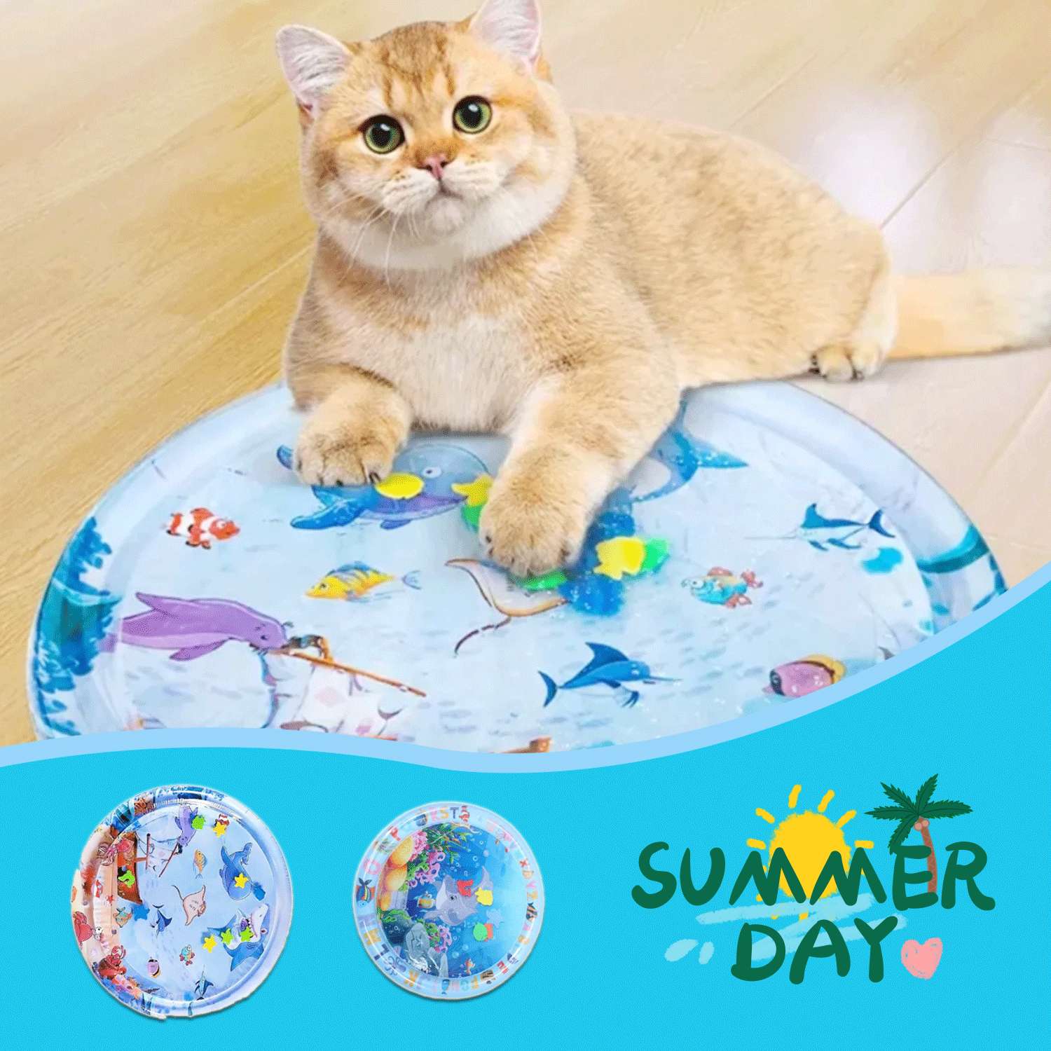 Summer Cooling Pet Water Bed Cushion Ice Pad Dog Sleeping Square Mat For Puppy Dogs Cats Pet Kennel Cool Cold - 0 - CJ