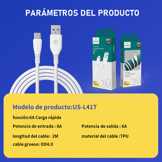 L41 USB - C Cable 6A 2M White USB 3.0 UWINN - 5 - CJ