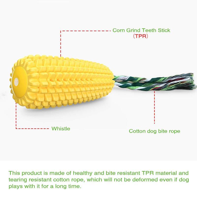 PROKEl Dog Chew Toys Corn Stick Toy For Smal  MediumLarge Breed 5.8   Squeak Corn Stick Ropetoy - 5 - CJ