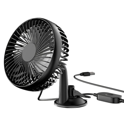 1Pc Car Cooling Fan Portable Rotatable USB Vehicle Fan Backseat Clip Fan Dashboard Window Suction Fan For SUV RV Pickup With 3 Speeds - 5 - CJ