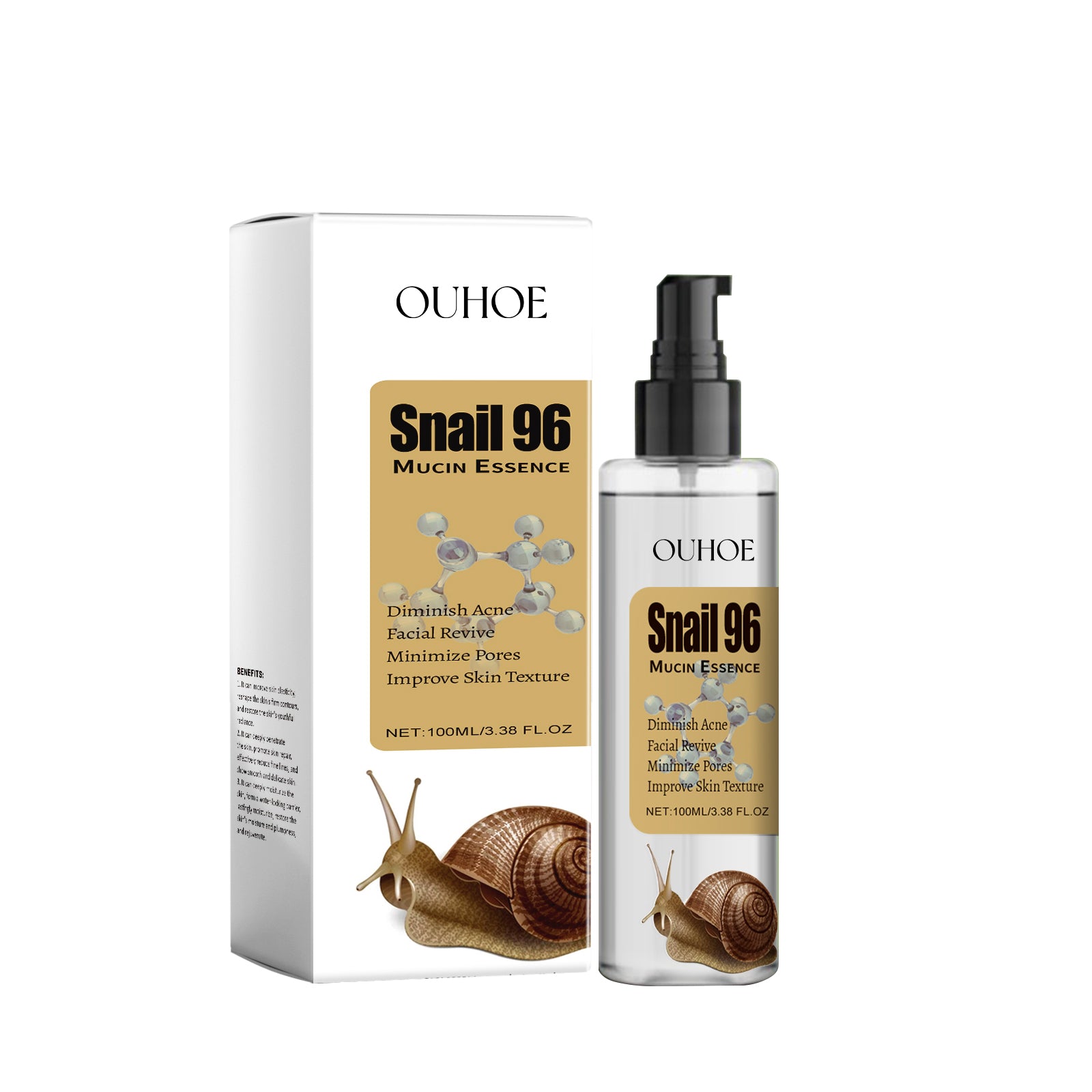 Ouhoe Snail Brightening Essence Surface Hydrating, Moisturizing, Firming, Brightening And Rejuvenating Serum - 5 - CJ
