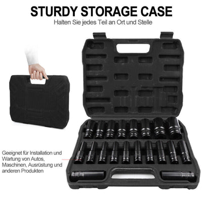 20PCS Deep Impact Socket Set 1 2 Inch Drive Metric 8 - 32mm Lifetime Warranty UK - 5 - CJ