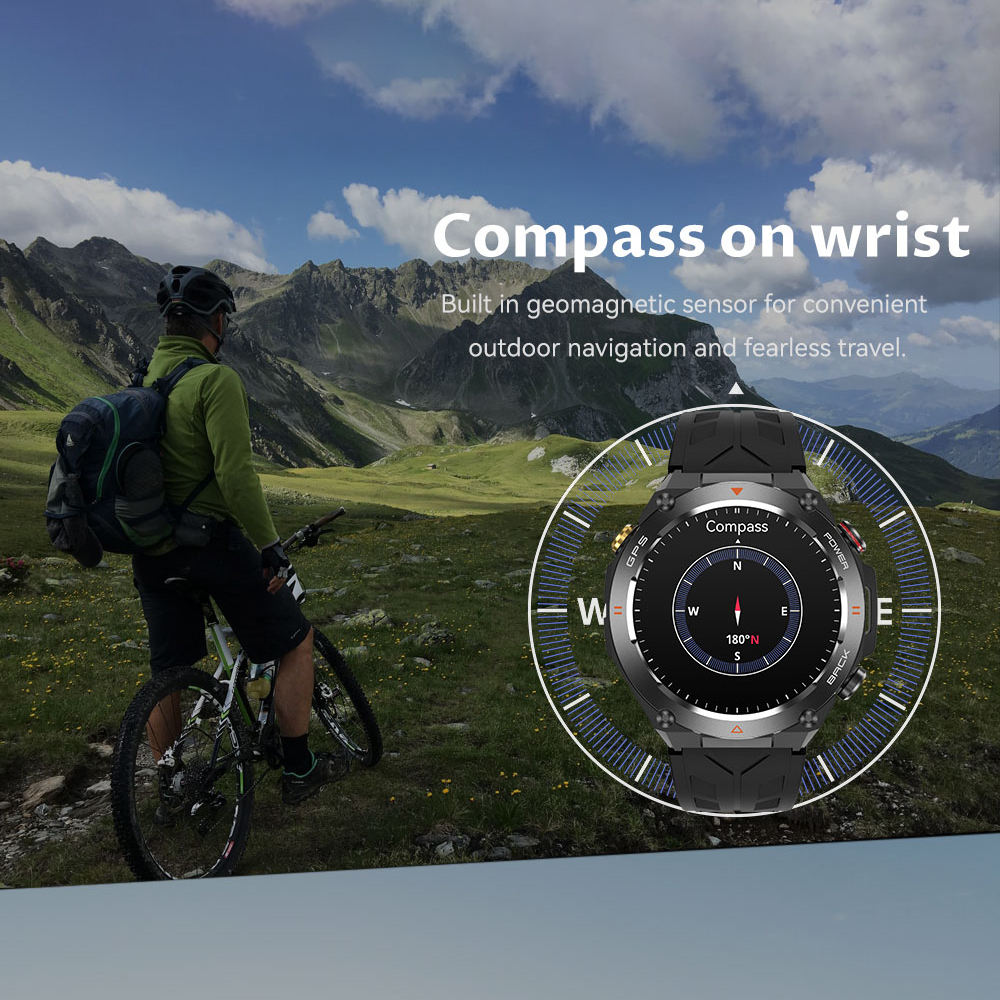 SENBONO GPS Smart Watch Men 1.45'' HD Screen Built - In GPS Altimeter Barometer Compass AI Voice Compatible With Android & IPhone - 5 - CJ