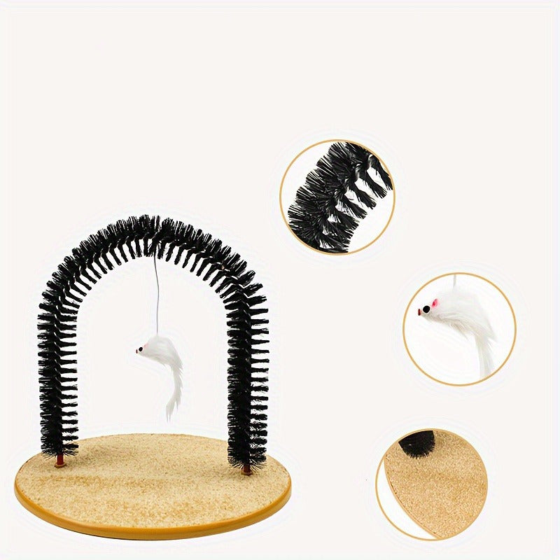 Cat Arch Self Grooming And Massage Toy, Multifunctional Cat Hair Brush Cat Scratching Toy For Cats Kittens Interactive Supply
