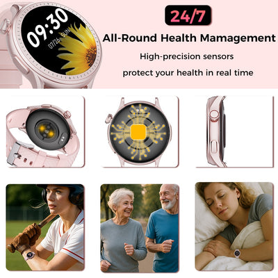 Round Screen Smartwatch, 1.43in HD 3ATM Waterproof, Equipped With Heart Rate Detection, Sleep Monitoring, And Step Tracking,100 Sports Modes Movement Monitor Holiday Gifts Fashion Watches - 5 - CJ