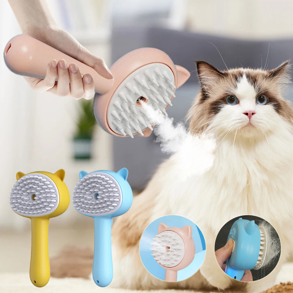Hair Cleaning Brush With Mist Multifunctional Cat Grooming Brush Rechargeable Self Cleaning Slicker Brush For Pets Dogs & Catsb Pet Products - 0 - CJ