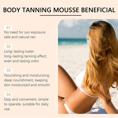 OUHOE Black Body Mousse Summer Tanning Bronzer Moisturizes And Equalizes Skin Tone With A Dark Mousse - 5 - CJ