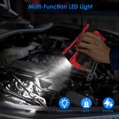 1Pc Car Jump Starter With Air Compressor Portable Car Battery Booster With Digital Tire Inflator With 2000mAh Peak Current For 12V Car 6.5L Gas Or 4.0L Diesel Engines - 5 - cjdropshipping