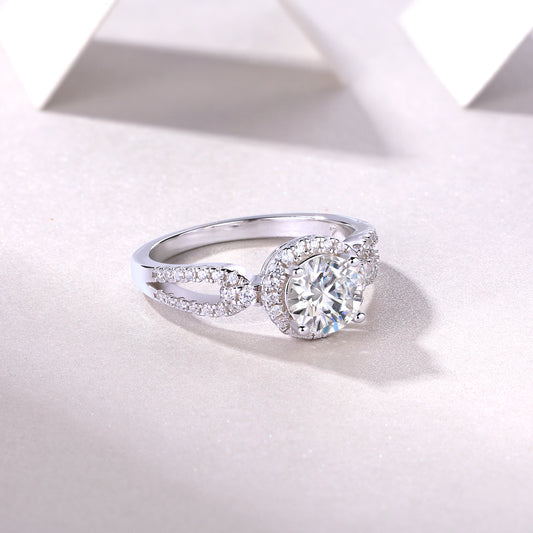 1Luxury Fashion Large Diamond Wedding Ring With Moissanite Silver Ring Prohibit TikTok sales - 5 - CJ