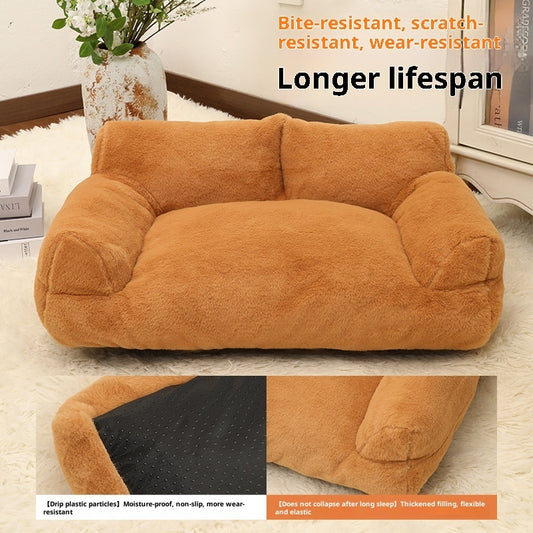 Large Pet Sofa Rabbit Plush Pet Bed - 0 - CJ
