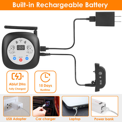 1Set 328FT Electric Wireless Dog Fence System With GPS Location Monitor Collar Receiver Rechargeable Beep Vibration Fence System For Small Medium Large Dogs - 5 - CJ