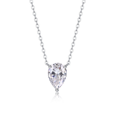 1Water Drop - Fashionable Jewelry Pendant Set With Moissanite S925 Sterling Silver And Platinum - plated Diamond, Moissanite Silver Jewelry Prohibit TikTok sales - 5 - cj