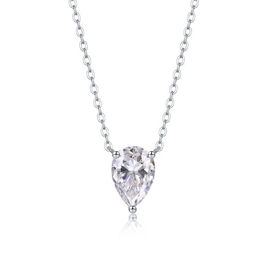 1Water Drop - Fashionable Jewelry Pendant Set With Moissanite S925 Sterling Silver And Platinum - plated Diamond, Moissanite Silver Jewelry Prohibit TikTok sales - 5 - cj