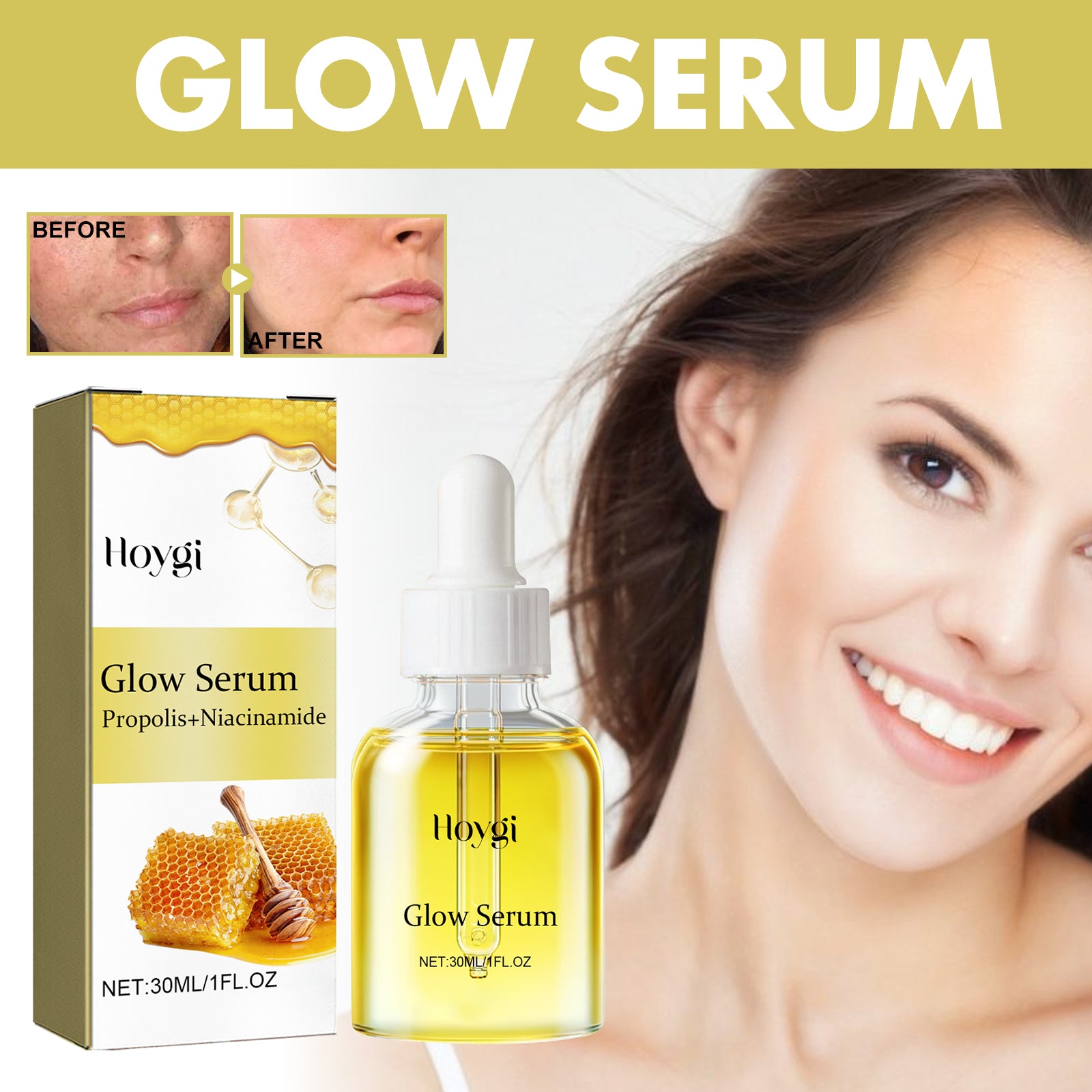 Hoygi Glow Serum, Moisturizing And Whitening Skin To Reduce Facial Spots And Fine Lines - 5 - CJ