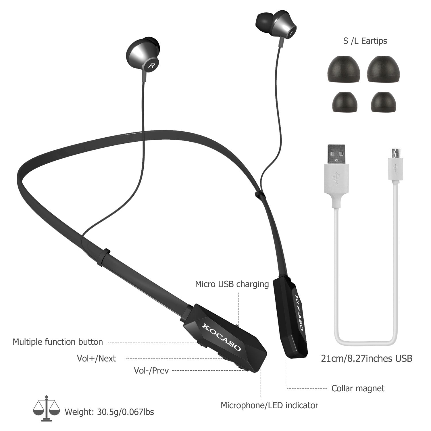 Black - Red Color Options - 1Pc Wireless Neckband Headphones V4.2 Sweat - proof Sport Headsets Earbuds In - Ear Magnetic Neckbands Stereo Earphone Deep Bass Earphone With Mic 15Hrs Work Running Hiking - 5 - CJ