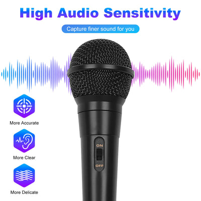 1Pc Handheld Wired Microphone Cardioid Dynamic Vocal Mic With On Off Button 13ft Cable 6.35 Mm Jack For Speaker Karaoke Ampilifier Mixer Professional Studio Live Performance - 5 - CJ
