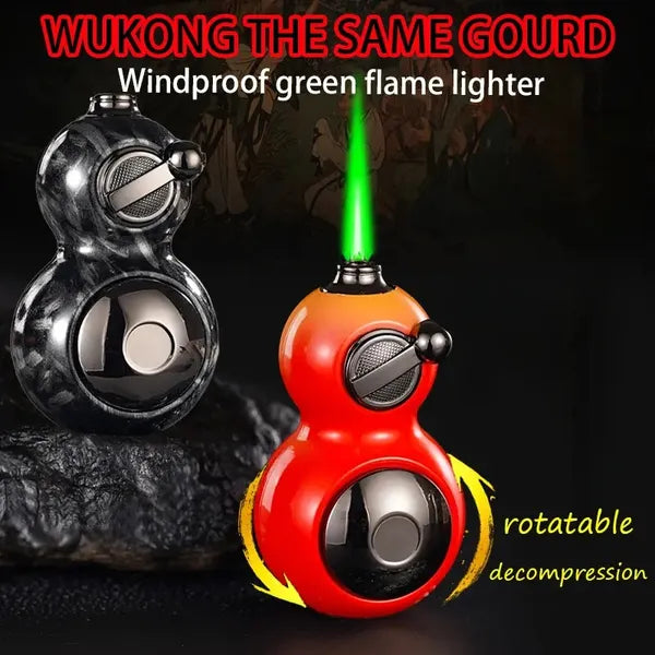 Father's Day Gift On June 15th: Metal Windproof Torch Lighter, Portable In Gourd Shape, Windproof Green Flame, Rotating And Playable Body To Relieve Stress, Surprise Gift, Festival Party, Outdoor (wit - 5 - CJ