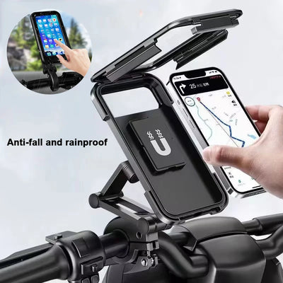 Waterproof Motorcycle Bike Mobile Phone Holder Magnetic Universal Bicycle GPS 360 Degree Swivel Adjustable Motorcycle Cellphone Holder - 5 - CJ