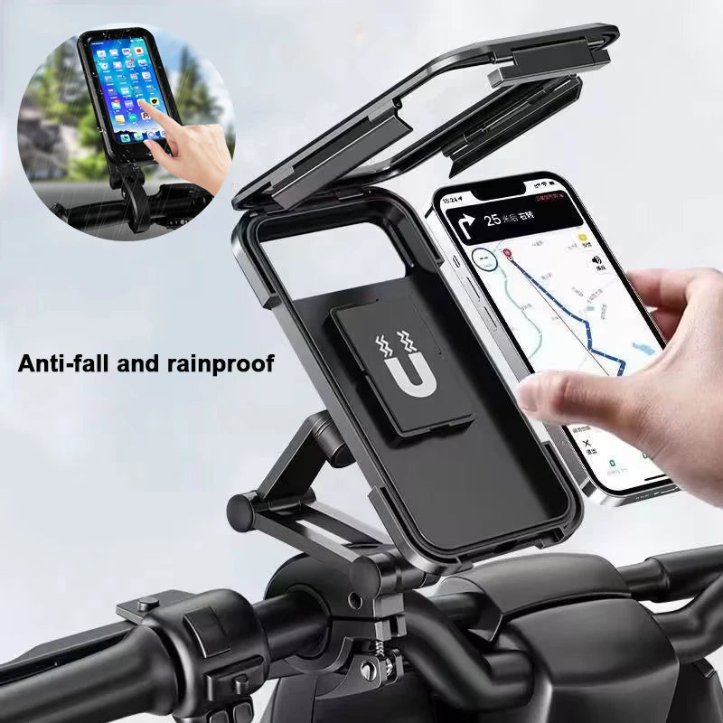 Waterproof Motorcycle Bike Mobile Phone Holder Magnetic Universal Bicycle GPS 360 Degree Swivel Adjustable Motorcycle Cellphone Holder - 5 - CJ