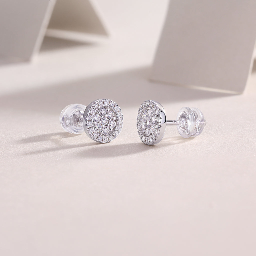 Cosmic Conjecture - Fashionable And Luxurious Diamond Jewelry Set With Moissanite S925 Sterling Silver And Platinum-plated Stud Earrings