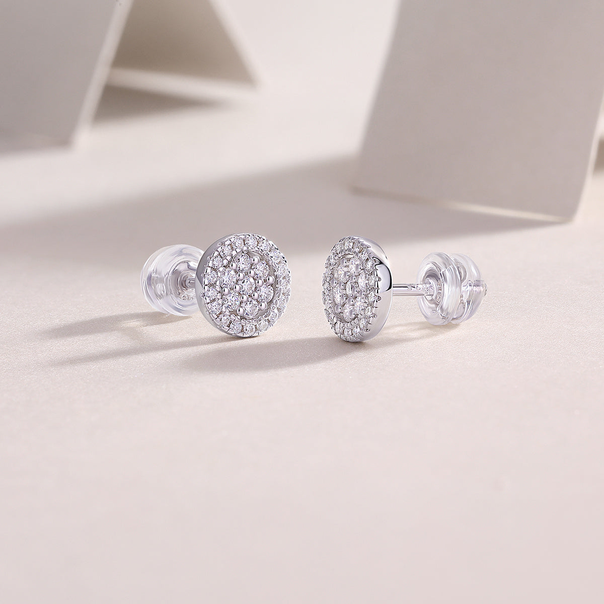 Cosmic Conjecture - Fashionable And Luxurious Diamond Jewelry Set With Moissanite S925 Sterling Silver And Platinum-plated Stud Earrings