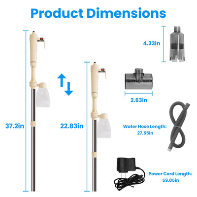 1 Set Multifunctional Electric Aquarium Gravel Cleaner Kit Length Adjustable Automatic Fish Tank Vacuum Cleaner Change Water Wash Sand Filter Dirt Removal - 5 - CJ