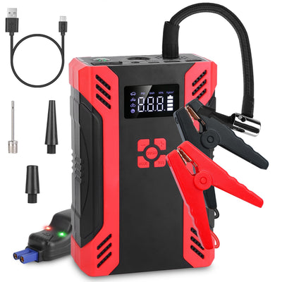1Pc Car Jump Starter With Air Compressor Portable Car Battery Booster With Digital Tire Inflator With 2000mAh Peak Current For 12V Car 6.5L Gas Or 4.0L Diesel Engines - 5 - cjdropshipping