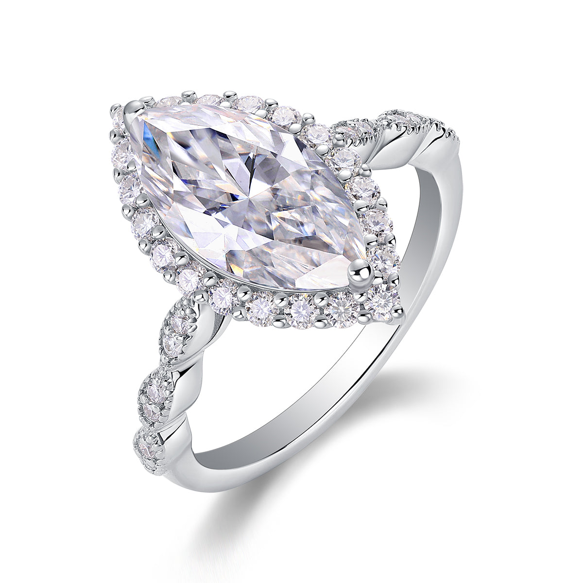 1The Realm Of Delight - A Fashionable Diamond Jewelry Piece Set With Moissanite S925 Sterling Silver And Platinum - plated Diamond Ring Prohibit TikTok sales - 5 - CJ