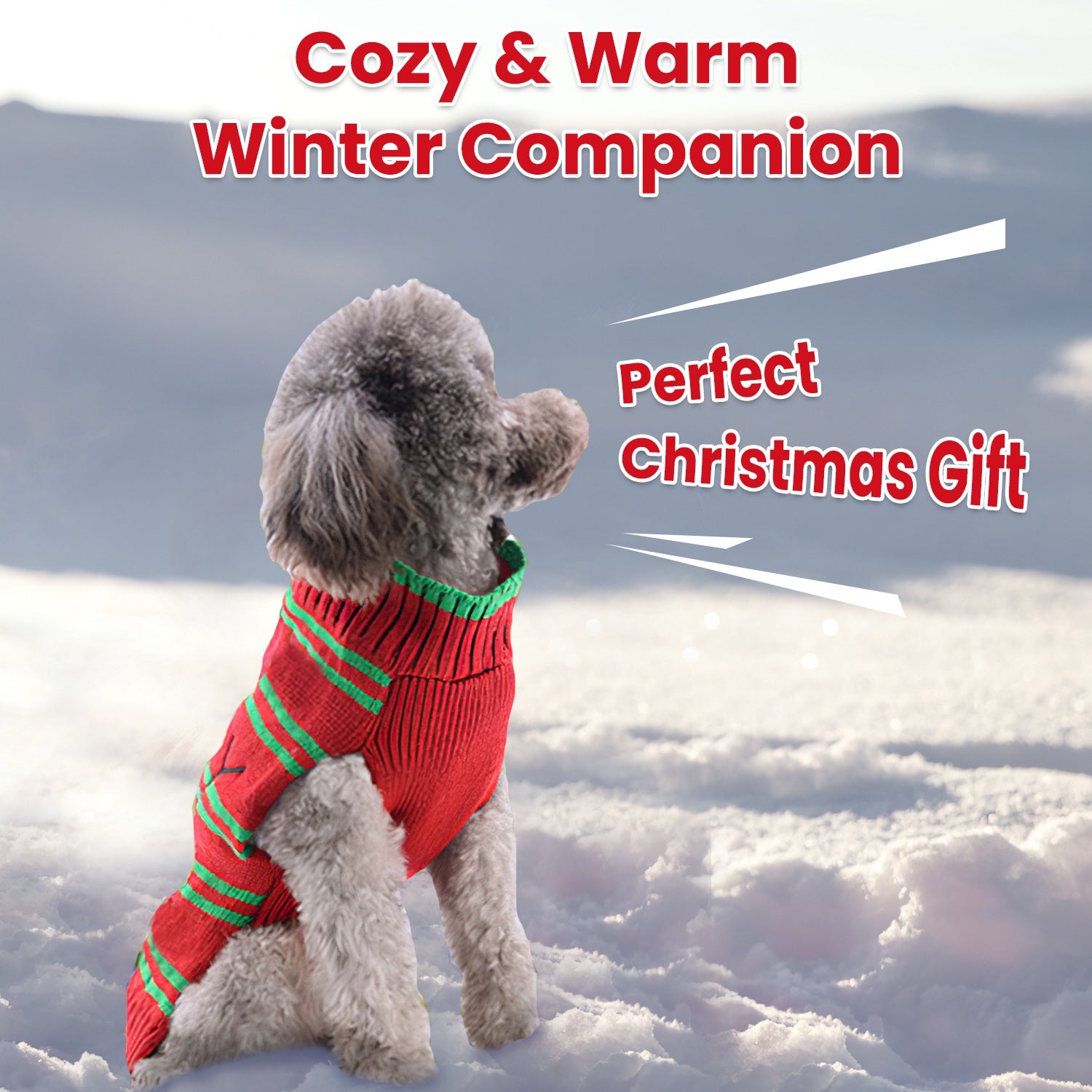 2 Patterns 4 Sizes Option - 1Pc Pet Christmas Turtleneck Sweater Dog Cat Christmas Clothes Snowman Stripes Costume Winter Holiday Sweater For Small Medium Kitten Puppy Cats Dogs - 5 - CJ