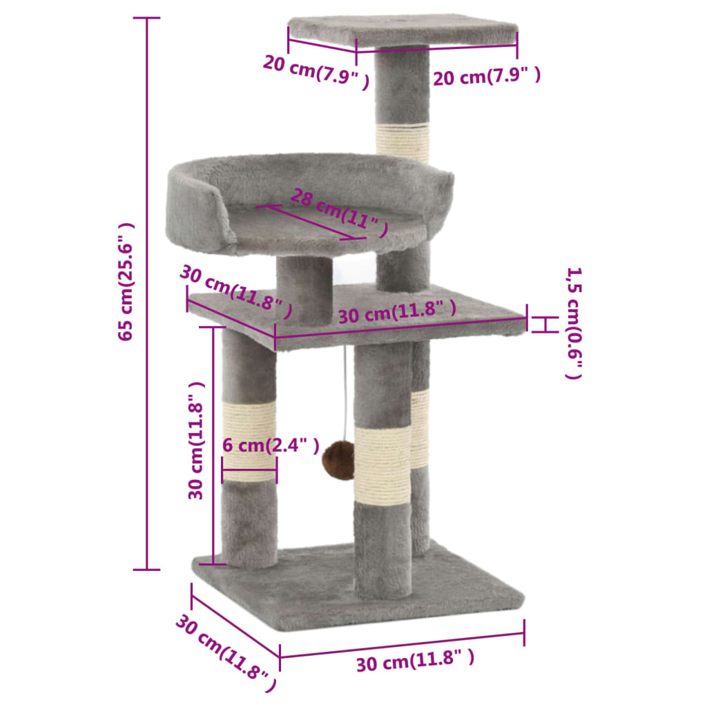 Cat Scratching Post with Sisal Scratching Columns 65 cm   Cat Scratching Post - 5 - CJ