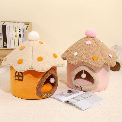 Removable Mushroom House Cat Nest Pet House Puppy - 0 - CJ