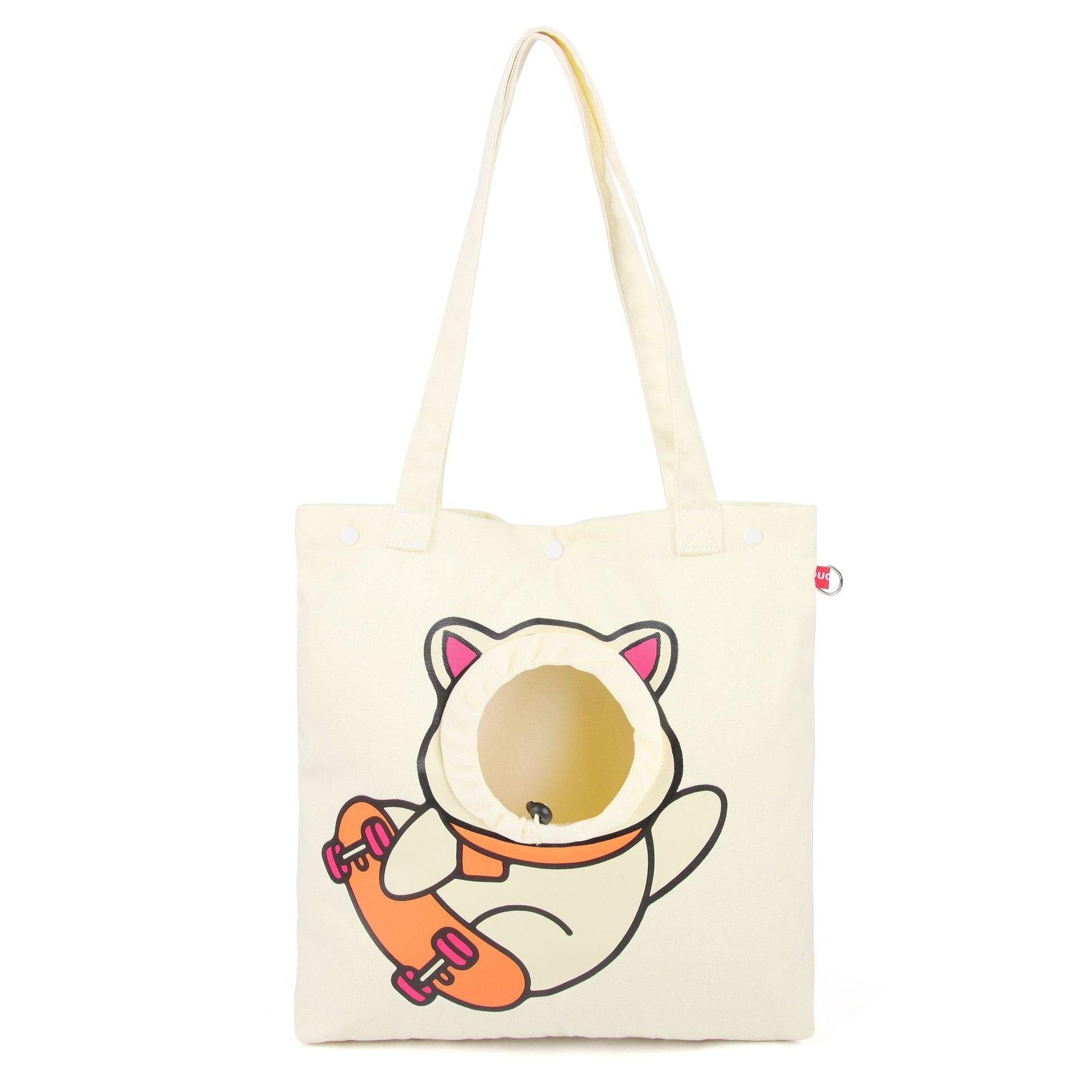 Pet Canvas Shoulder Bag, Cute Animal ShapedCat Carrier Canvas Bags,Portable Pet CanvasTote Chest Bag That Can Expose Head,OutdoorTravel Pet Carrier For Cats Dogs Pet Supplies - 5 - CJ