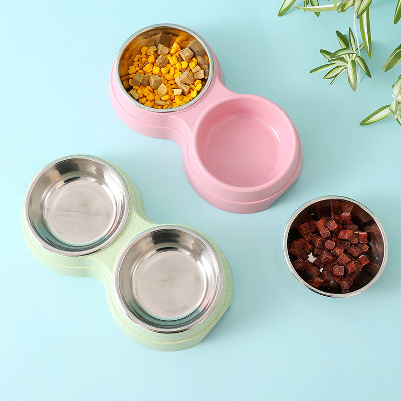Double Pet Bowls Dog Food Water Feeder Stainless Steel Pet Drinking Dish Feeder Cat Puppy Feeding Supplies Small Dog Accessories - 5 - CJ